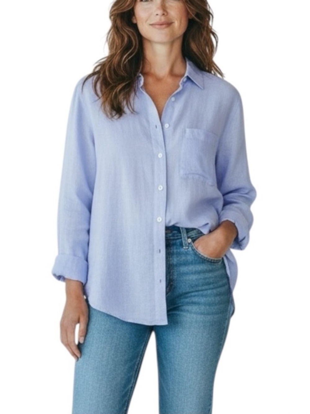 CHICO’s DESIGN 100% Linen Button-Up Shirt — Vintage??? — Size 1 — Missing Button - Picture 9 of 10